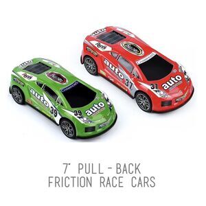 💥🆕💥 Pull-Back Friction Race Cars (Set of 2)
